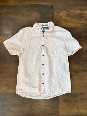 Tenth + Ocean Pink Linen Blend Button-Up Shirt Men’s Small